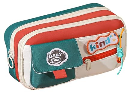 Generisch Federmäppchen Federtasche | Ästhetisches Vintage Großraum Zip Pen Etui Für Teenager Studenten Klassenzimmer Lehrer