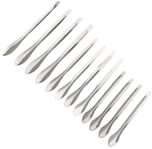 Angoily 4 Cucharas Medidoras de Acero Inoxidable para Experimentos Tamaño Estándar Superficie Lisa Herramienta Útil para Laboratorio y Enseñanza de Química