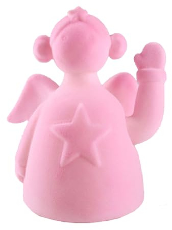 AM Design Winkefigur Engel Rosa H:16 cm - Wichtelfigur Beflockt mit Winke-Funktion, Engelsfigur, Winkewichtel Weihnachten, Weihnachtsdeko