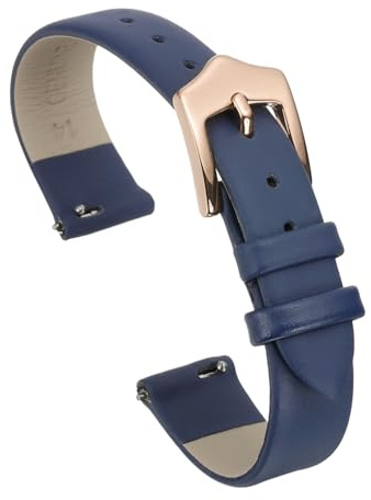 QUARKZMAN Leder Uhrarmband Schnellwechsel Flach Dünnes Elegantes Leder | Armband Ersatzarmband Mit Edelstahl Verschluss Für Frauen