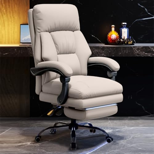 HDHNBA Bürostuhl mit Beinstütze Chefsessel mit Rollen Computer-Gaming-Stühle mit hoher Rückenlehne Verstellbarer, ergonomischer Arbeitsstuhl mit Neigungsfunktion für das Homeoffice