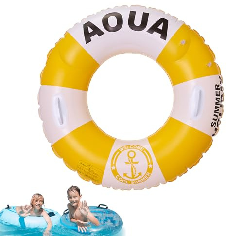 Swimming Buoys for Inflatable Pool Floats | Lifebuoy with Handle | Thick British Style Swimming Tubes for Swimming Pool, Adults, Men, Beach