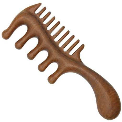 Kopfhautmassagekamm aus Holz - Kopfmassagekamm mit ergonomischem Griff - Kopfhautentspannung und tägliche Haarpflege Werkzeug für Männer und Frauen
