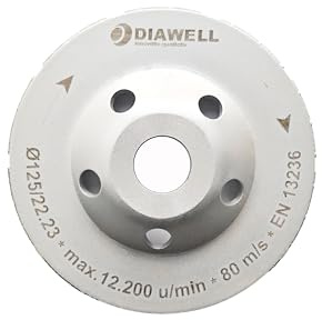 Diamant Topfschleifer Schleiftopf Ø 125 mm für Beton, Estrich und allg. Baumaterialien Schleifteller Schleifscheibe
