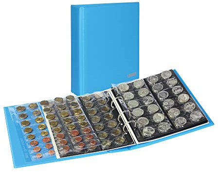 LINDNER Das Original PUBLICA M Color Münzalbum mit 10 Münzblättern in 5 Ausführungen-Nautic (blau)