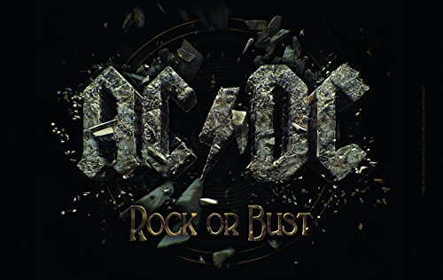 AC/DC - Tabla de desayuno (plástico, 23,3 x 14,4 x 0,2 cm), color negro