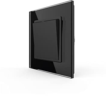 LIVOLO Schwarz Lichtschalter und Wechselschalter Kipp-/ Wippschalter mit Glasrahmen VL-K1S-12-A