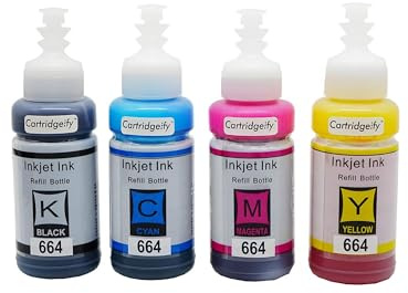Cartridgeify 664 Tinte Kompatibel mit Epson 664 Tintenpatronen Multipack, für Epson EcoTank ET-2500 ET-2550 ET-2600 ET-2650 ET- 3600 ET-4500 ET-4550 ET-14000 ET-15000 ET-16500 L100 L110 L210 L350