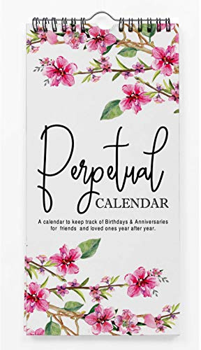 Inkdotpot Blommig rustik evig kalender födelsedag vägg hängande arsdag paminnelse om speciella evenemang kalender bok dagbok stationär vägghängande födelsedag present kort planerare organisatör