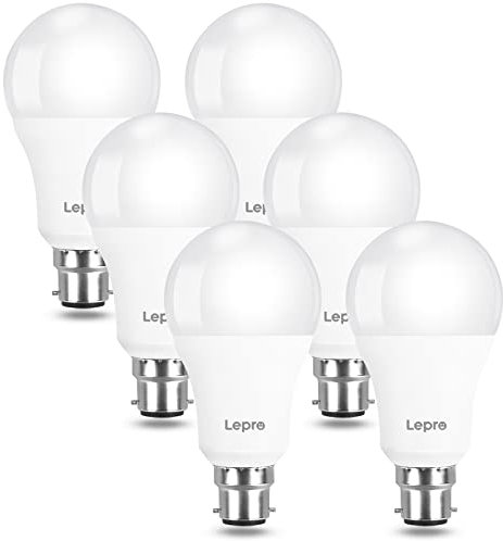 Lepro Bayonet Light Bulbs 100W Equivalent, Warm White 2700K, 13W 1520lm Super Bright LED Bayonet Bulb, B22 LED Bulbs, BC GLS Energy Saving Lightbulbs Bayonet, Non-dimmable, Pack of 6