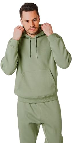 RIPT Sweat à Capuche Homme Fleece – Hoodie Pullover avec Poches et Cordon, Sweatshirt Manches Longues Confortable pour Sport Gym et Loungewear (Kaki, L)