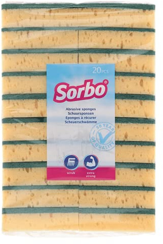 Sorbo Scouring Pads Viscose, Jaune, Medium