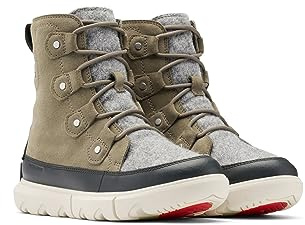Sorel Explorer II Joan WP wasserdichte Winterstiefel für Damen, Grün (Sage x Fawn), 41 EU
