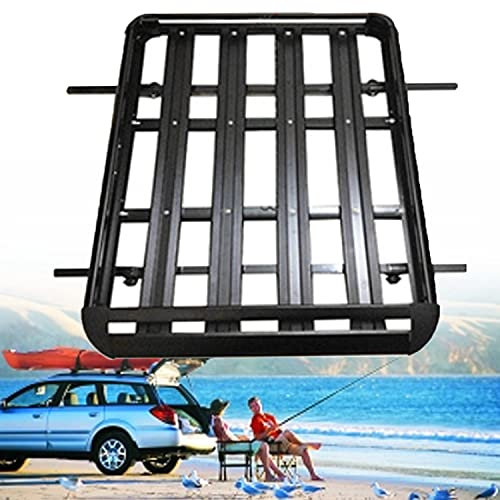WZFANJIJ Universaler Dachgepäckträger | Relingträger mit Aluminiumlegierung | Lastenträger mit 75 kg Tragfähigkeit | Autodachträger für Fahrräder | Skihalterung,Black-160 * 100cm