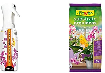 Anti Plagas Orquideas 500ml (Flairosol) + Flower 80017 - Substrato Orquídeas 5L, 24 x 4.5 x 39 cm, color marrón