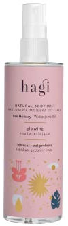 Hagi Natürliches Körpernebel Bali Holiday | 100 ml | Leuchtendes | Hautglanz | mit Goldpartikeln | ätherische Öle | Essenz aus Zitronengras, Zeder, Salbei und Grapefruit |