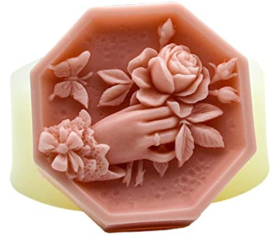 Groß Pfingstrose Silikonform,Kerzenformen Silikon 3D-Silikonform Pfingstrose, Lebensmittelqualität Blume Kerzenform für Sojawachs, Bienenwachs, Aromatherapie, Schokolade, Kerze Kit machen (Stil 1)
