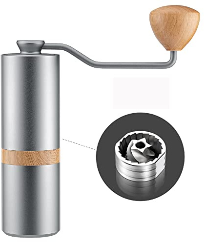 RECAFIMIL Manual Coffee Grinder Capacity of 30g Stainless Steel Conical Burr Protable Adjustable Espresso Grinder Hand Coffee Grinder