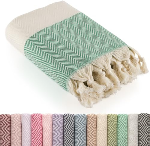 LUCIDUS Hamamtuch 100x200 cm groß - Strandtuch, Saunatuch, 100% Baumwolle | Saunahandtuch, Badetuch, Reisehandtuch, Damen & Herren, Stranddecke, Picknickdecke, Hammam, XXL, schnelltrocknend, sandfrei