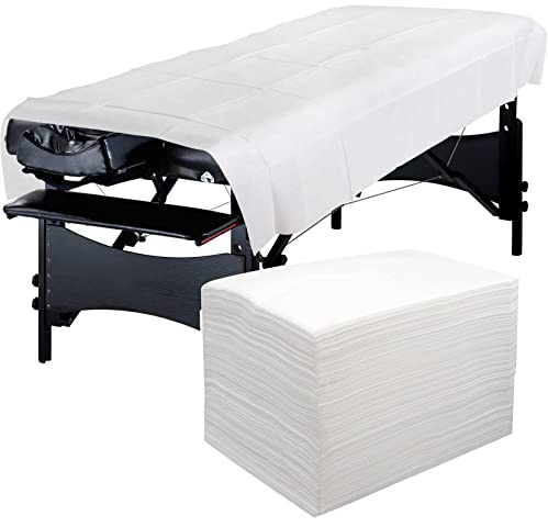 Eqivei 100 Stück Einweg Massageliegen Auflage, 100 x 200 cm Einmal Bettwäsche, Massageliege Bezug Vliesstoff, Einweg Bettlaken für Spa, Salon, Hautfreundliche Einweg Massagetisch Bettlaken(100)