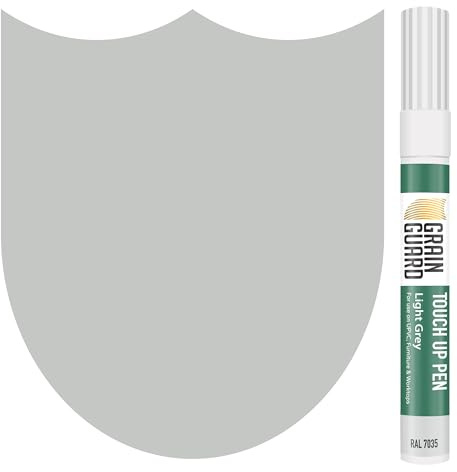 GRAIN GUARD Touch-Up Pen Light Grey (RAL 7035) Wood & UPVC | Scratch & Scuff Repair for Furniture, Kitchen Units, Doors, Worktops & UPVC, Fast Drying, Precise Tip, 10ml