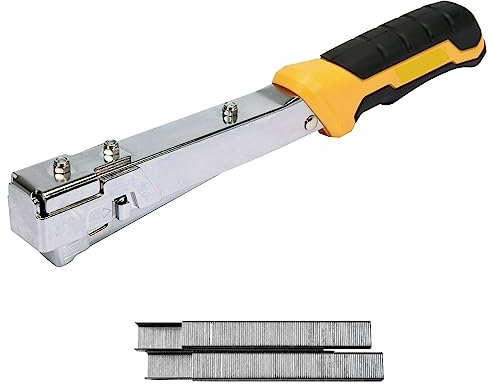 Stabilo Befestigungstechnik Hammertacker | Tacker Schlagtacker Handtacker + 5000 Heftklammern 6mm