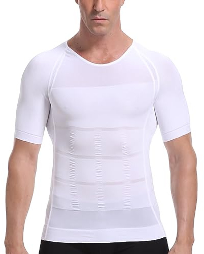 FONCBIEN Maglietta a compressione da uomo, per controllo della pancia, modellante per il corpo, gilet a compressione dimagrante elastico a compressione, per allenatore della vita, correttore
