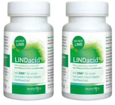 LINDacid® Basentabletten (2x 50 Stück) - mit Calcium, Magnesium & Zink - Speziell das Zink kann für eine gute Säure-Basen-Balance im Körper sorgen - Mit getrocknetem Kartoffelpresssaft - 100% vegan