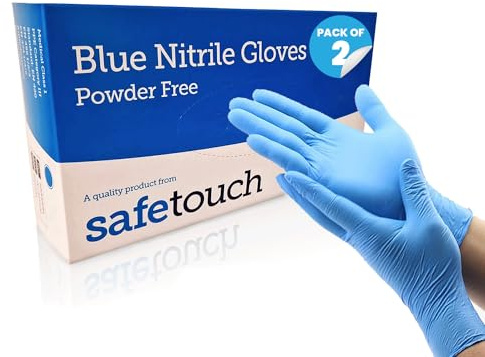 Just Health Disposables Blue Nitrile Gloves, XL, 200ct - Medical Grade | Latex-free, powder-free nitrile — for catering, cleaning, and healthcare-adjacent use.