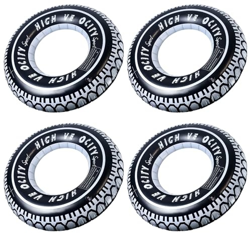 Aruatu 4 Pack Inflatable Tire Swimming Ring Rubber Ring for Swimming Pool Float for Adults Young People 29.5 Giant Tire Tubes for Swimming Pool Water Activities Party Decor