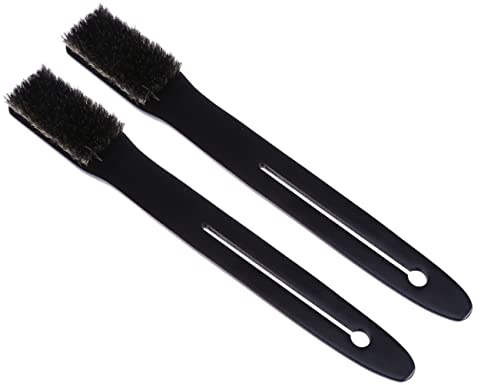 Duschbürsten 2 Stück-pack Naturborsten mit Langem Griff | Rückenbürsten für Dusche und Wanne, Schwarz, Holzgriff mit Aufhängeloch, für Damen und Herren