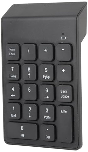Kabelloser Nummernblock, Halbmechanischer Ziffernblock mit 18 Tasten, Schwarz, USB-Empfänger, Plug-and-Play für Buchhalter, Entwickler, Finanzpersonal.