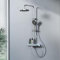 EMKE Colonna Doccia con Termostato, Cromo, Illuminazione LED, Set Doccia Effetto Pioggia con 3 Modalità di Getto, Doccia a Mano + Doccia a Pioggia + Uscita Inferiore