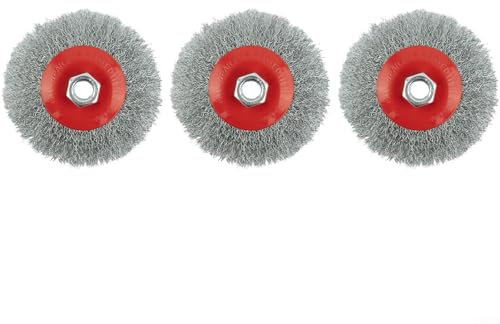 Entgoinggo Lot de 3 brosses à disque pour meuleuse d'angle, design innovant, roues en fil d'acier au carbone, chacune mesurant 115 mm de diamètre