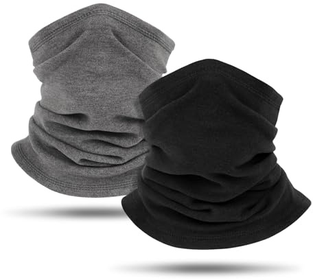 flintronic vinterhalsrör, vinterhalsslang skidåkning, halsvärmare halsduk, halsduk tubhalsduk, varm tjock tubhalsduk halsvärmare, vindtäta cirkulära slingor halsdukar för män och kvinnor, Svartgrå,