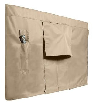 Covermates Outdoor Full TV Cover – Water-Resistant All-Weather Protection for Mounted & Freestanding TVs, 12-Gauge Vinyl with Remote Pocket & Secure Touch Fastener Closure, 65-68 Inches, Classic Tan