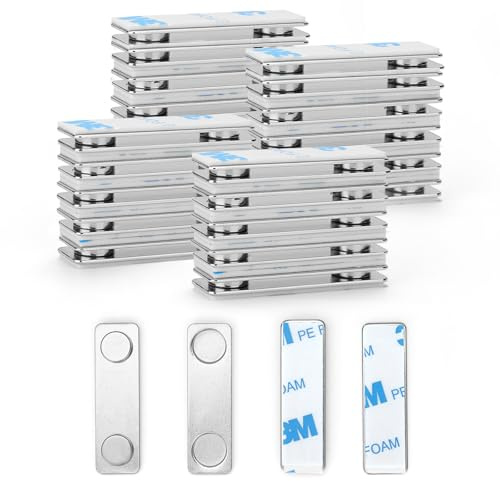 Cainda 24-Pairs Magnetic Picture Hanging Strips, Magnetic Fixator Removable and Damage Free, Adhesive Strips for Frame Hanging and Home Decorations