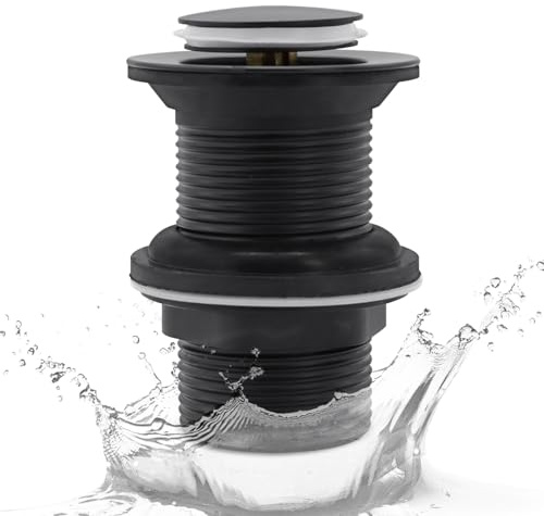 Aleker Pop up Basin Waste, Stainless Steel Sink Plug Pop Up Without Overflow, G 1 1/4 Bathroom Sink Plug Replacement, Waste Plug Basin Plug for Bathroom Sink Wash Basins
