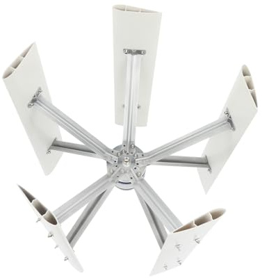 5-Blatt-Windturbine Vertikaler Windgenerator 500W 4-Loch-Flanschbefestigung 13m/s Windkraftanlage Permanentmagnet-Schwebebahngenerator für Wind-Solar ergänzenden Haushalten, Schiffen 75x80cm