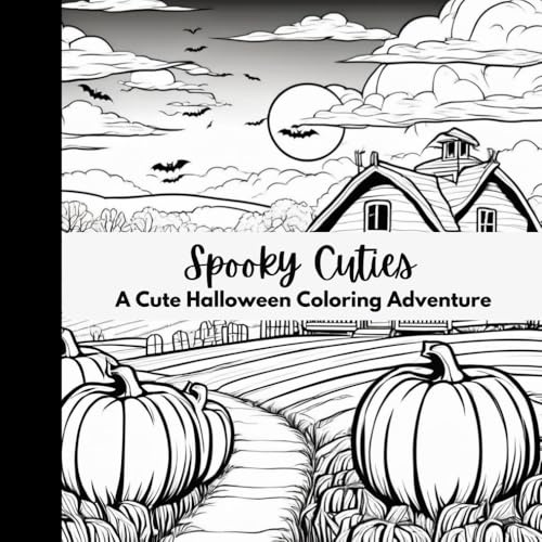 Spooky Cuties: An 8.5 x 8.5 Halloween Coloring Book with Haunted Houses, Friendly Ghosts & Smiling Kids