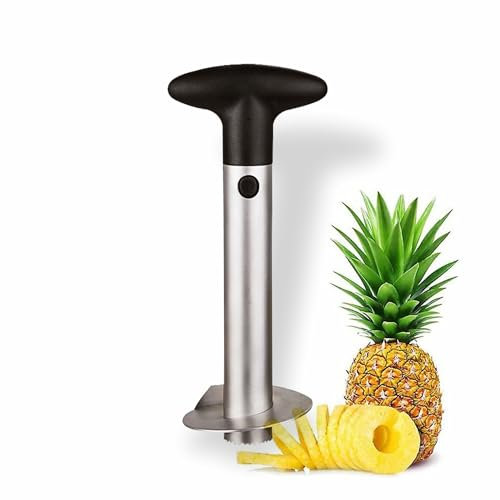 Pineapple Corer Slicer and Peeler Stainless Steel Heavy Duty Diced Slicer with Sharp Blade Easy Use Pineapple Rings Slice Cutter Perfect for Home Restaurant Kitchens Fruit Cutting Tool (1pc)