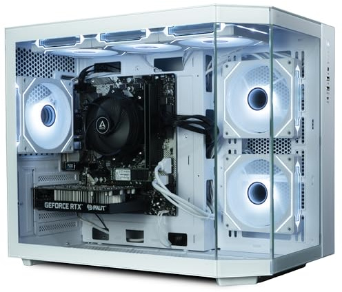ionz Gaming PC Desktop Computer, Intel i5-12400F, RTX 5060 Ti, 16GB DDR5 RAM, 1TB NVMe SSD, Windows 11, (Apex, White)
