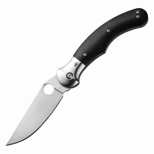 Joa Klappmesser Tragbare taschenmesser Slim Outdoor Survival aus Schwarzes G10, loch stahl klingen, camping Edc messer & werkzeug Rutschfest jagdmesser einhandmesser Scharfes, Rettungsmesser mit clip