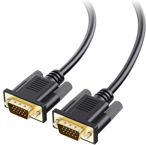 Cyberguys! VGA Cable 6ft, VGA Cord with Secure Latch, Gold-Plated Connector – Durable PVC Cord for Monitor, Projector, Laptop, Desktop, PC, Computer Monitor Cable, 1080P 60Hz
