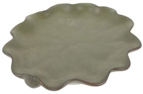 TOYZFRIENDY Vassoio per Sottovaso in Ceramica Forma Foglia di Loto, Piattino per Piante da Interno e Esterno, Vaso Drenante Resistente e Riutilizzabile per Giardinaggio e Decorazioni Casa,