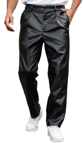 Pantaloncini in pelle da uomo, jeans di pelle, in pelle scamosciata, pantaloni da motociclista, impermeabili, antivento, pantaloni in pelle per motociclista, pantaloni in pelle morbidi, alla moda