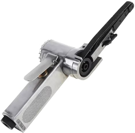 Lijadora de banda neumática profesional para carpintería con correas de lijado de 3/8 x 13 pulgadas, alta velocidad, 16000 rpm, diseño ergonómico, lijadora neumática con correas de lijado