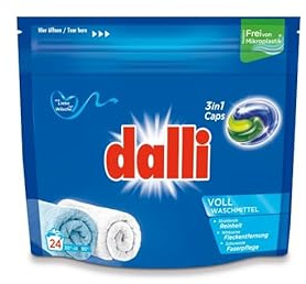 Dalli 3in1 Waschmittel Caps – 24 Waschladungen | Vollwaschmittel, Color, Sport & Outdoor oder Black Wash | Waschmittel Pods mit Frischeduft – 1 Cap pro Wäsche (Vollwaschmittel)
