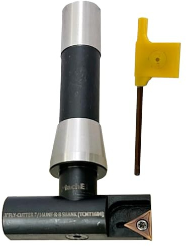 MachEl 3″ Indexable Fly Cutter, Face Milling Cutter, TCMT1604 Insert Included, Balanced Design (3″ Fly Cutter R8 Shank (7/16 UNF Drawbar Thread))
