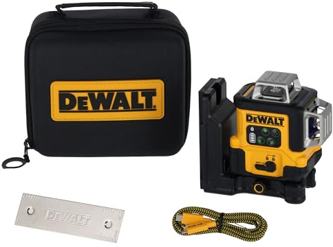 DEWALT Láser líneas verdes 3 x 360° USB-C recargable, DCLE14361GB-XJ | Láser de líneas verdes 3 x 360° con carga USB-C, alta precisión y hasta 9 horas de autonomía.